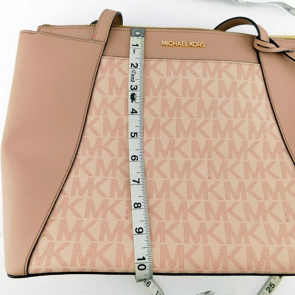 MICHAEL KORS Signature MK Logo Blush Pink Makeup Satchel Tote Shoulder Bag - Picture 10 of 10